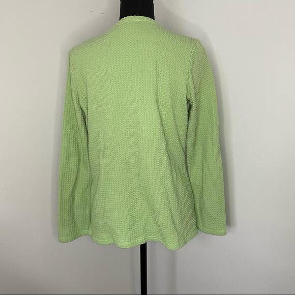 j.h. Collectibles Cardigan Womens Size S Green Long Sleeve Cotton Blend Preppy - Picture 2 of 6